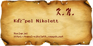 Kápel Nikolett névjegykártya