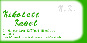 nikolett kapel business card